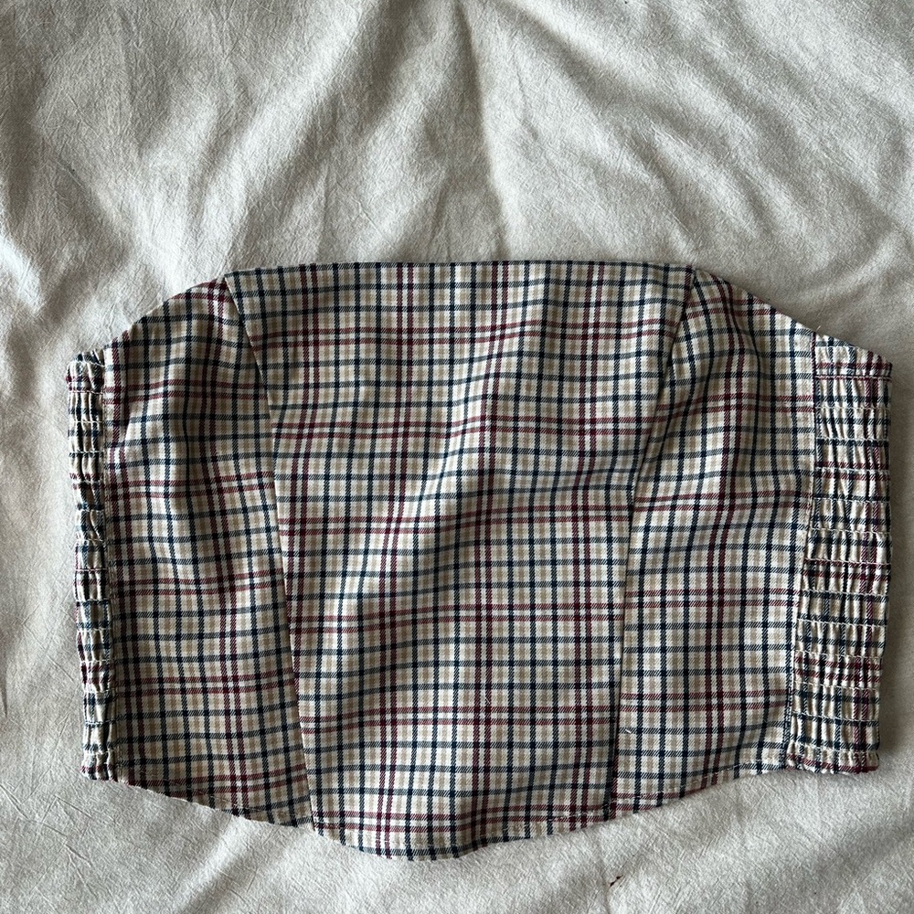 Plaid corset tube top